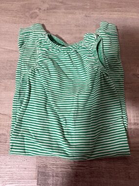 Cat & Jack Green and White Striped One-Piece Bodysuit